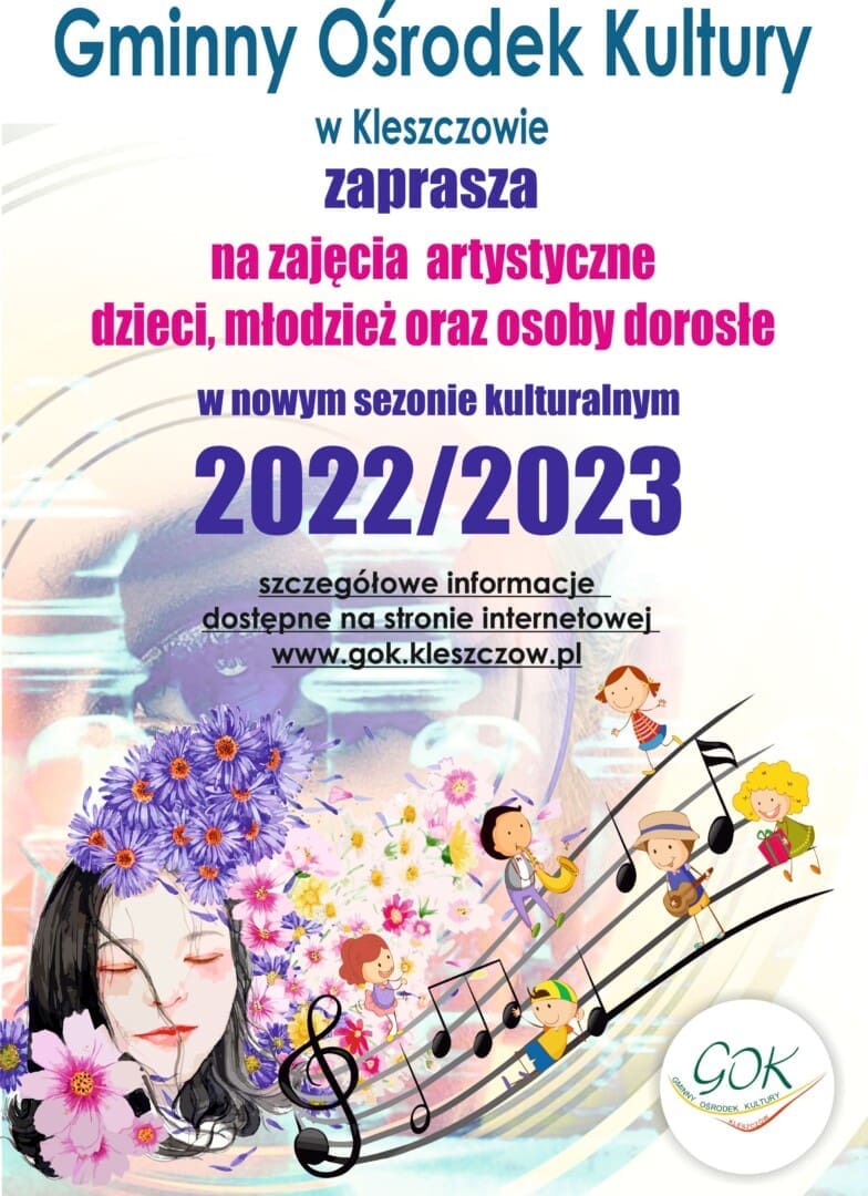 Ruszają zapisy na zajęcia artystyczne GOK – sezon kulturalny 2022/2023.