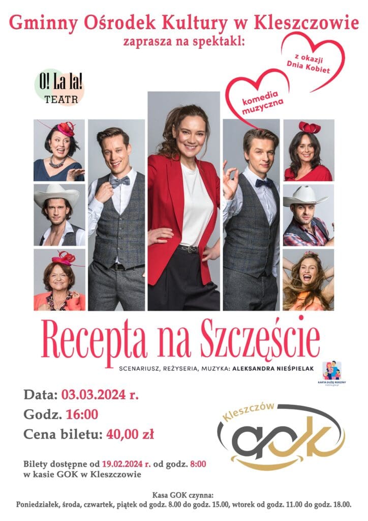 Plakat spektaklu "Recepta na szczęście"