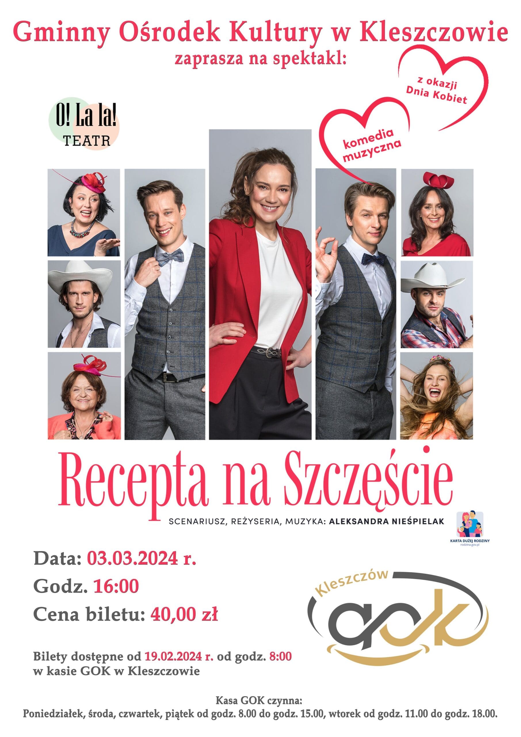 Plakat spektaklu "Recepta na szczęście"