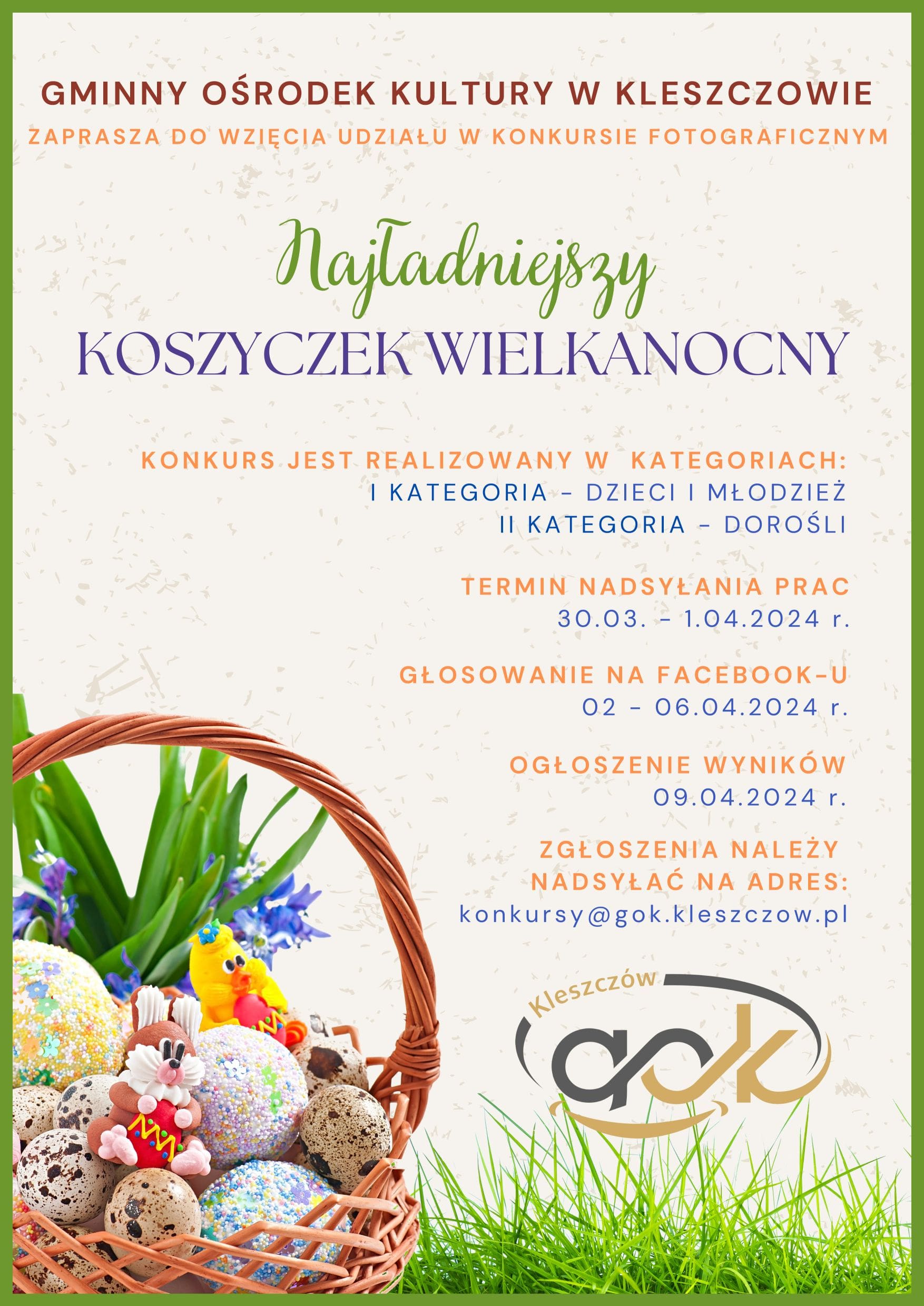 Plakat konkursu fotografcznego Koszyczek wielkanocny 2024 (lq)