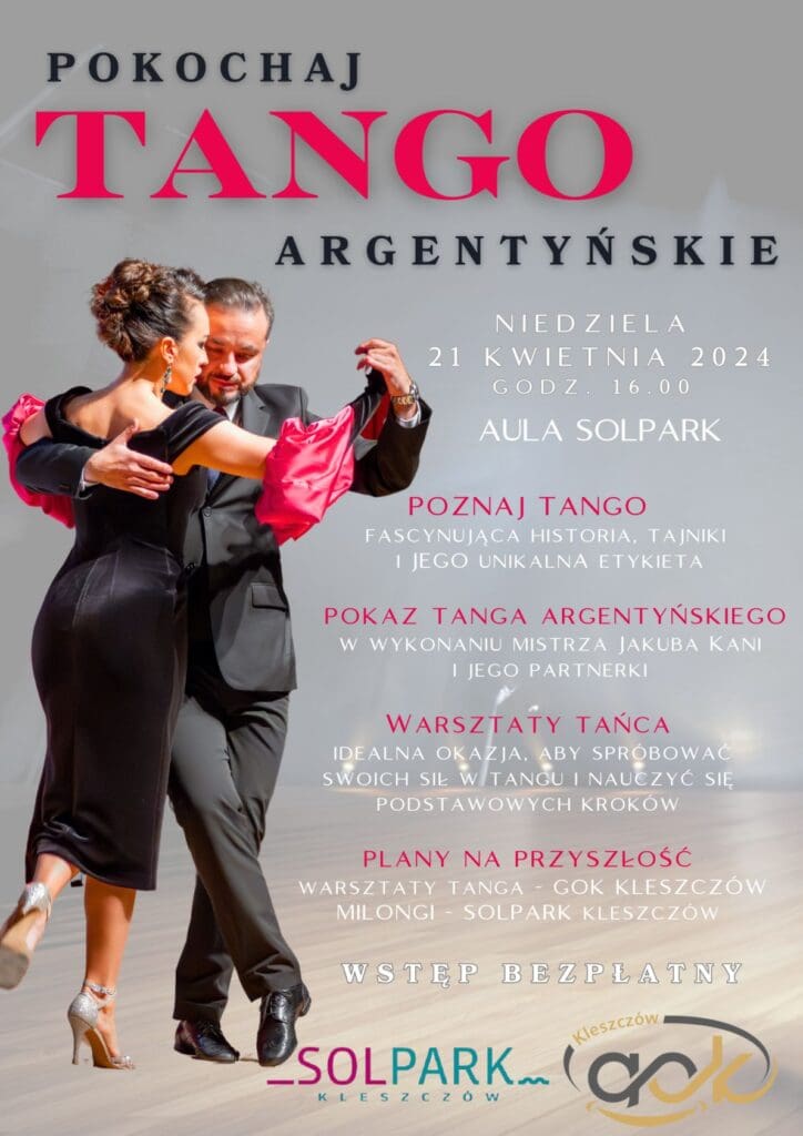 Plakat tango w Solparku