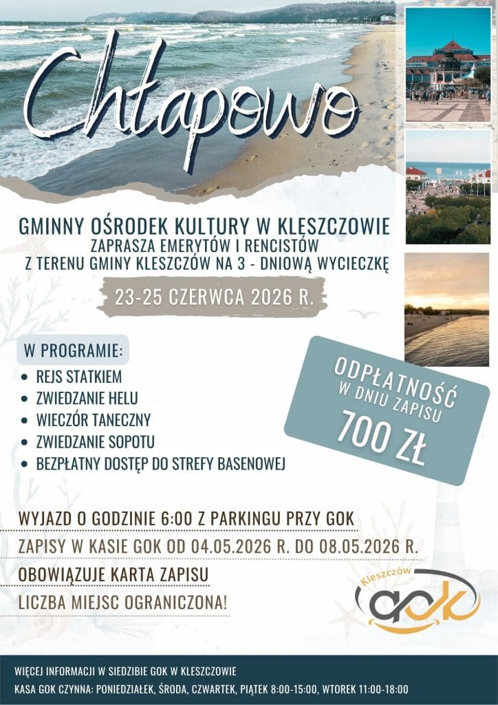 GMINNY OŚRODEK KULTURY W KLESZCZOWIE ZARASZA